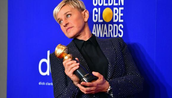 US actress and TV host Ellen DeGeneres poses in the press room with the Carol Burnett award during the 77th annual Golden Globe Awards on January 5, 2020, at The Beverly Hilton hotel in Beverly Hills, California. (Photo by FREDERIC J. BROWN / AFP)