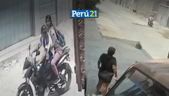 Mujer se salvó de la muerte al esquivar balas de dos criminales. (Foto: Composición Perú21)