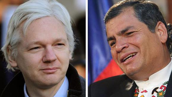 Existe una relación de simpatía entre Assange y Correa. (Martin Alipaz/EPA)