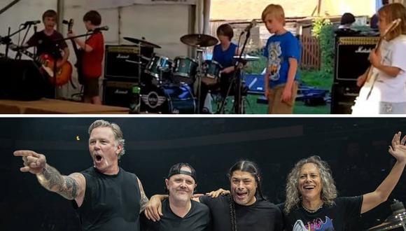 Un grupo compuesto por niños y niñas se robó el show con su versión de un clásico de Metallica. (Foto: Newbury Rock School en YouTube/@metallica en Instagram)