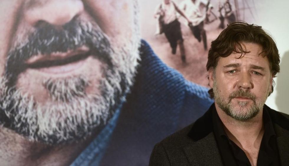 Russell Crowe reapareció con un radical cambio de look para su nuevo personaje. (Foto: AFP)