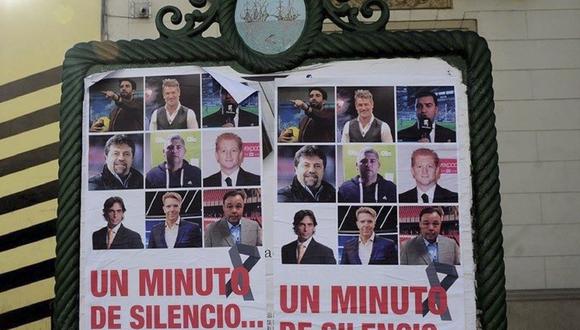 Uno de los afiches aparecidos en Buenos Aires contra periodistas críticos de la selección argentina. (Foto: Facebook|RadioDiez Sarmiento )