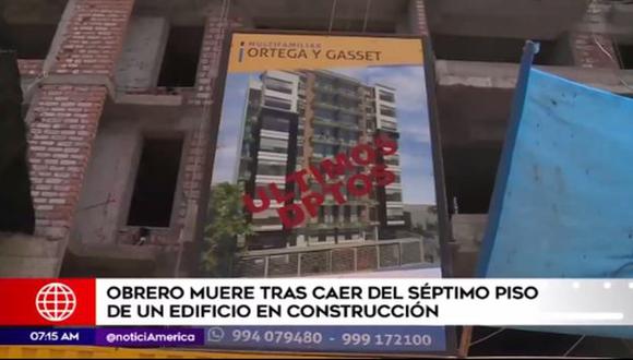 La obra, ubicada en la calle Ortega y Gasset, ha sido clausurada. (Foto: Captura/América Noticias)