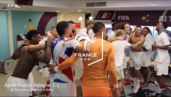 Celebración de los jugadores de Francia tras vencer a Polonia en el Mundial. (Foto: Captura)