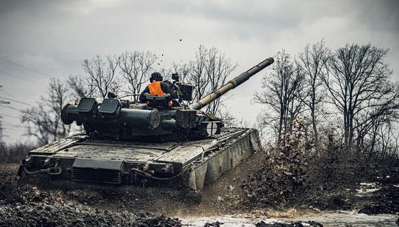 El servicio de prensa del Estado Mayor General de las Fuerzas Armadas de Ucrania muestra a militares de 36 brigadas separadas de infantería de marina de Ucrania participando en ejercicios el 18 de febrero de 2022. (Foto: Armed Forces of Ukraine / AFP)