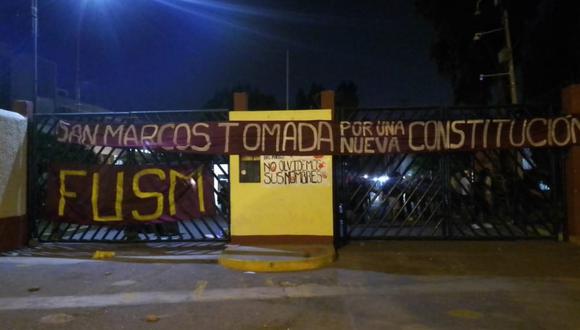 Estudiantes de la UNSMS tomaron el campus en apoyo a las protestas contra el gobierno. Foto: Twitter