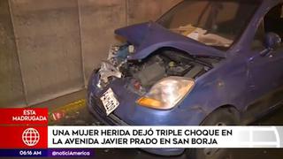 San Borja: Mujer resultó herida tras triple choque en la avenida Javier Prado