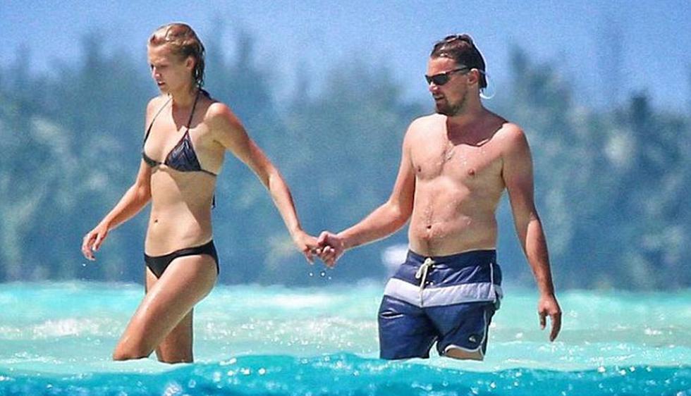 La modelo alemana Toni Garrn, de 21 años, junto a su novio, el actor Leonardo DiCaprio.   (Splash News/Daily Mail)