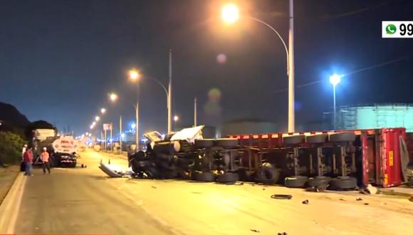 Se registró triple accidente de tránsito en la avenida Gambetta (Captura: América TV)