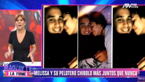 Magaly Medina reveló romántica fotografía de Melissa Klug y el futbolista Jesús Barco. (Foto: Captura de video)