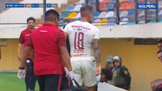 Germán Denis fue cambiado por lesión en pleno partido de Universitario vs. César Vallejo| VIDEO