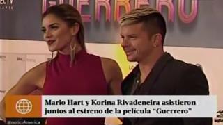 Mario Hart y Korina Rivadeneira llegaron juntos al estreno de 'Guerrero'