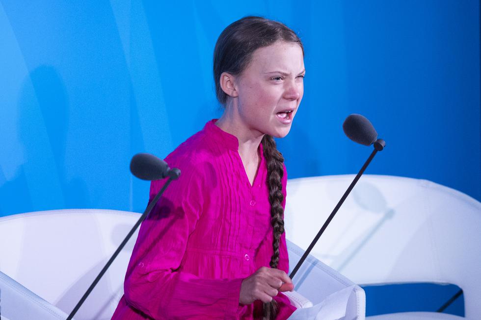 Youth Climate activist Greta Thunberg speaks during the UN Climate Action Summit on September 23, 2019 at the United Nations Headquarters in New York City. (Photo by Johannes EISELE / AFP)