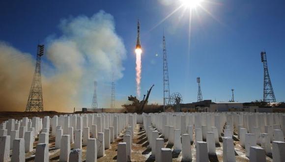 Lanzamiento de la Soyuz MS-10 desde el cosmódromo de Baikonur (Kazajistán). (Foto: EFE)