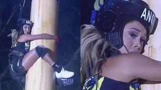 ¡Colapsó! Angie Arizaga sufre un ataque de pánico y rompe en llanto en competencia a 25 metros de altura