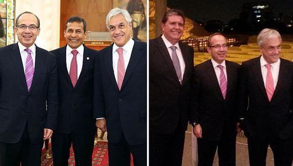 Ollanta Humala y Alan García se reunieron con Piñera y Calderón. (Andina/Difusión)