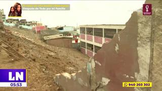 SJM: Gran muro colapsa sobre colegio en pleno horario de clases