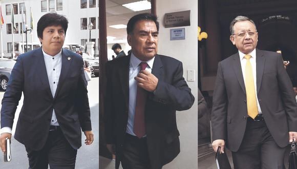 Javier Velásquez, Marvin Palma y Edgar Alarcón fueron denunciados por la fiscal de la Nación, Zoraida Ávalos, por el caso Los Temerarios del Crimen. (Foto: Composición GEC)