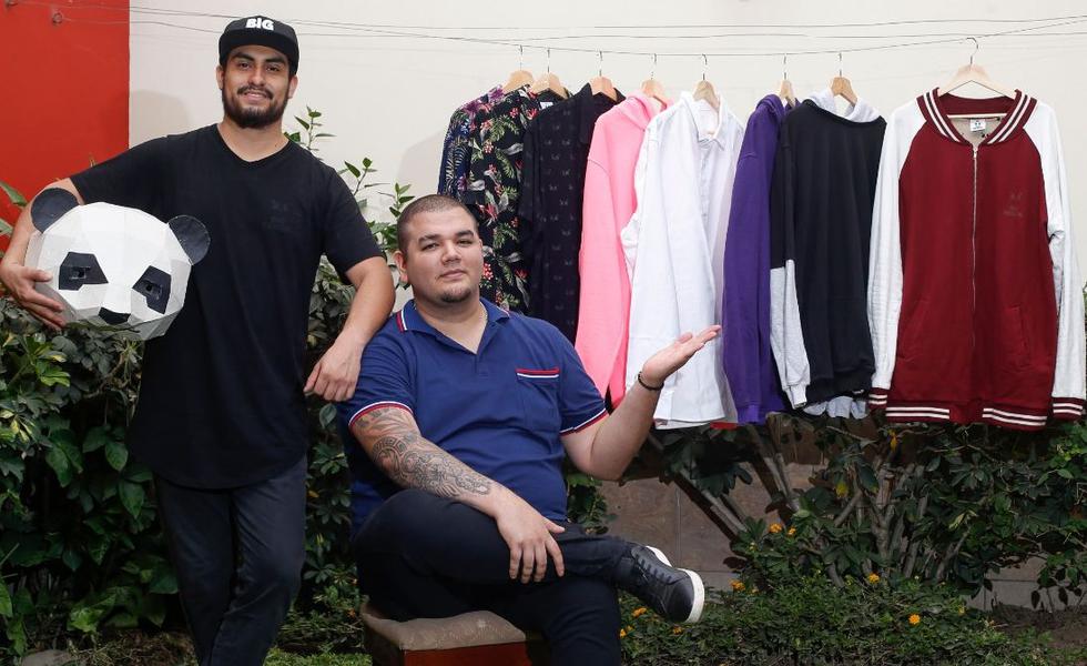 Franda y su amigo Yoshua Huerta tienen juntos una marca de ropa big size (tallas grandes) para hombres. (VIOLETA AYASTA/GEC)