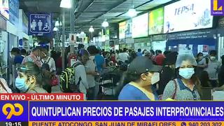 Personas abarrotan terminales terrestres de Lima para viajar antes del inicio de la cuarentena