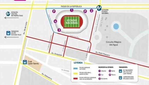 Este es el plan del cierre de calles por la inauguración de los Juegos Parapanamericanos Lima 2019. (Twitter/Policía Nacional)