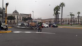 Se registra intenso tráfico en alrededores de la Plaza Bolognesi