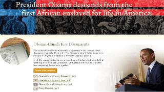 Obama descendería del primer esclavo negro de EEUU