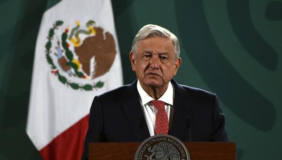 El presidente de México, Andrés Manuel López Obrador (AMLO), ofrece una conferencia de prensa en el Palacio Nacional en la Ciudad de México. (ALFREDO ESTRELLA / AE / AFP).