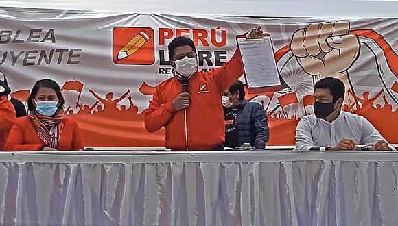 Miembros de Perú Libre promueven un Referéndum para la Asamblea Constituyente a pesar que no corresponde. (Captura de video: HJB Noticias)