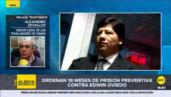 El Juzgado de Investigación Preparatoria de Lambayeque dictó 18 meses de prisión preventiva contra&nbsp;Edwin Oviedo (Video: RPP)