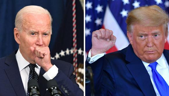 Combinación de imágenes donde se ve al presidente de Estados Unidos, Joe Biden, y el expresidente Donald Trump. (Foto: AFP)