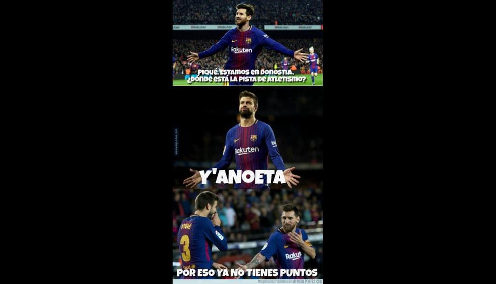 Los memes del partido entre Barcelona y Real Sociedad por Liga Santander. (Foto: Facebook).