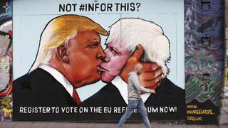 Donald Trump y Boris Johnson se besan en mural en Inglaterra a favor de la Unión Europea