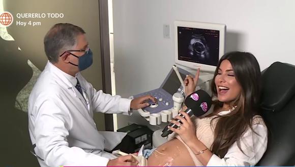Ivana Yturbe mostró su emoción ante una nueva ecografía de su bebe. (Foto: Captura América TV).