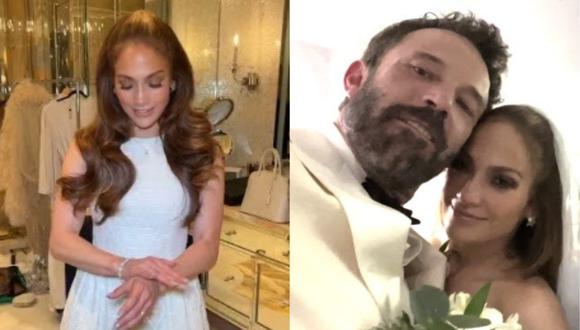 Jennifer Lopez y Ben Affleck se le ven de lo más felices y enamorados en las primeras imágenes de su boda. (Foto: On the JLo / Instagram)