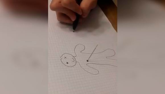 En el video se puede apreciar que alguien realiza el dibujo de una silueta y dos puntos perpendiculares| Foto: @Its_MrMarc