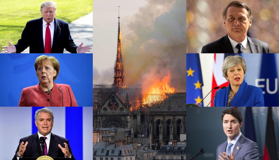 El mundo deplora el incendio en la catedral de Notre Dame. (Foto: AFP - EFE)