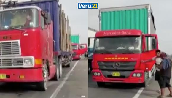 Camiones con productos perecibles y buses con pasajeros se encuentran varados en los kilómetros 235, 290, 299 de la Panamericana Sur. (América)