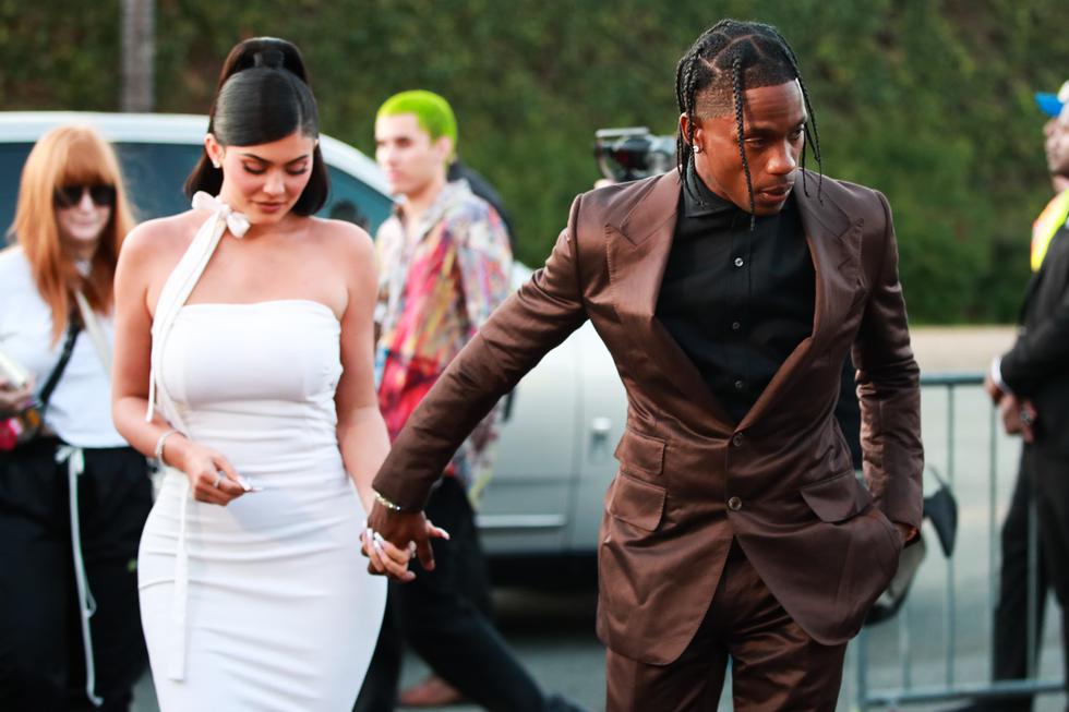 SANTA MONICA, CALIFORNIA - AUGUST 27: Kylie Jenner and Travis Scott attend the premiere of Netflix's "Travis Scott: Look Mom I Can Fly" at Barker Hangar on August 27, 2019 in Santa Monica, California.   Rich Fury/Getty Images/AFP