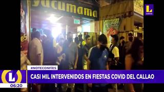 Al menos mil intervenidos en fiestas clandestinas en el Callao