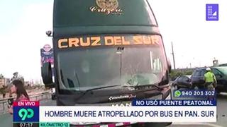 Hombre muere atropellado por bus interprovincial en la Panamericana Sur [VIDEO]