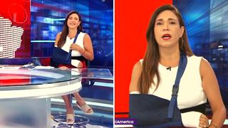 Verónica Linares vuelve a AN Primera Edición con yeso en el brazo derecho