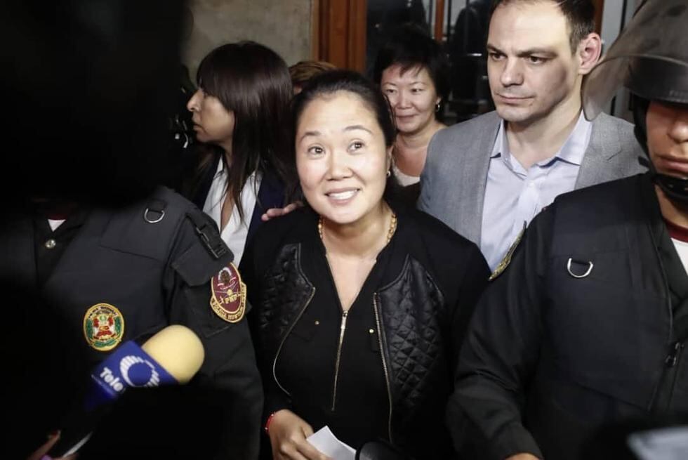 Keiko Fujimori declaró a la prensa. (Renzo Salazar/ Perú21)