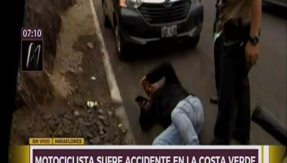 Bryan Chávez Magán quedó tirado en medio de la transitada vía. (Foto: Captura Canal N)