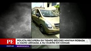 Comas: Policía recupera minivan robada en menos de 24 horas