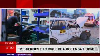 Tres heridos deja accidente en el cruce de las avenidas Javier Prado y Arenales [VIDEO]