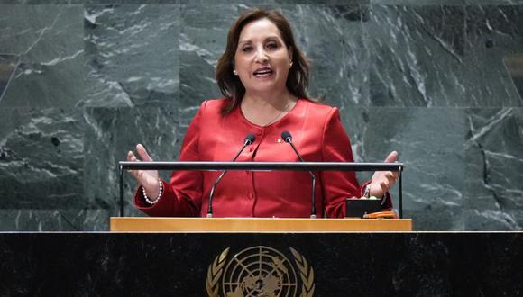 Presidenta Dina Boluarte brinda discurso ante la Asamblea General de las Naciones Unidas (Foto: AP /Frank Franklin II)