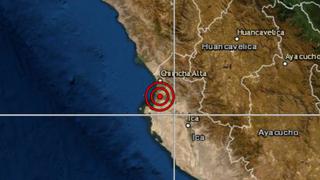 Ica: sismo de magnitud 4,3 se registró en Pisco, informó el IGP