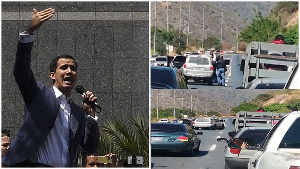 El opositor Juan Guaidó fue arrestado por unos minutos por agentes del Sebin (AFP/Redes sociales).