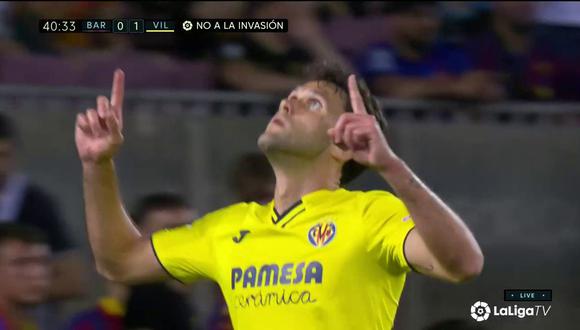 Gol de Alfonso Pedraza para el 1-0 de Villarreal vs. Barcelona. (Captura: LaLiga)